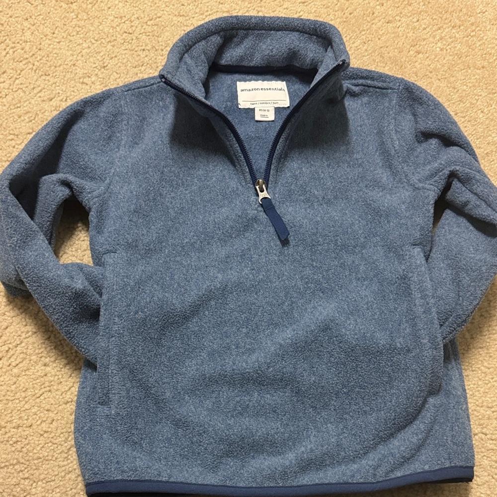 Amazon Essentials Kids Half-Zip Blue Fleece Jacket